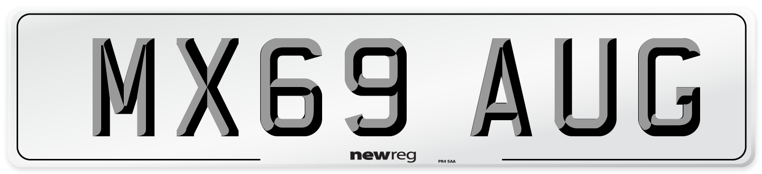 MX69 AUG Number Plate from New Reg